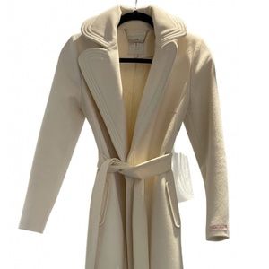 Ted baker cream wool trench coat